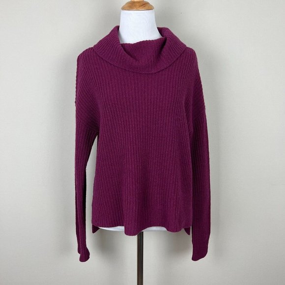 Eileen Fisher Sweater Womens XS Purple Yak Wool Turtleneck Long Sleeve Knit - Picture 1 of 9
